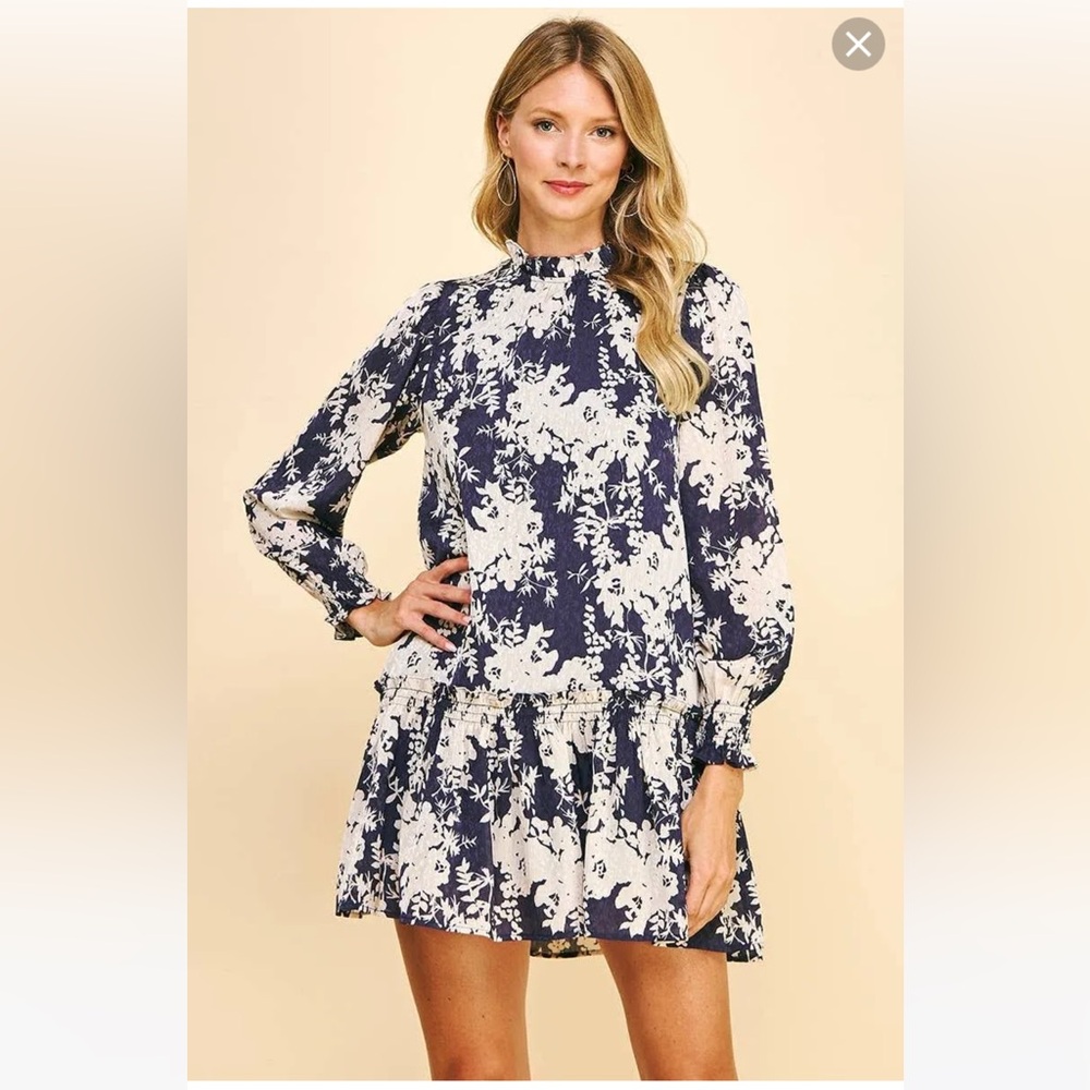 Pinch Navy and White Floral Dress